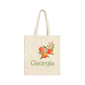 Georgia state outline cotton canvas tote bag