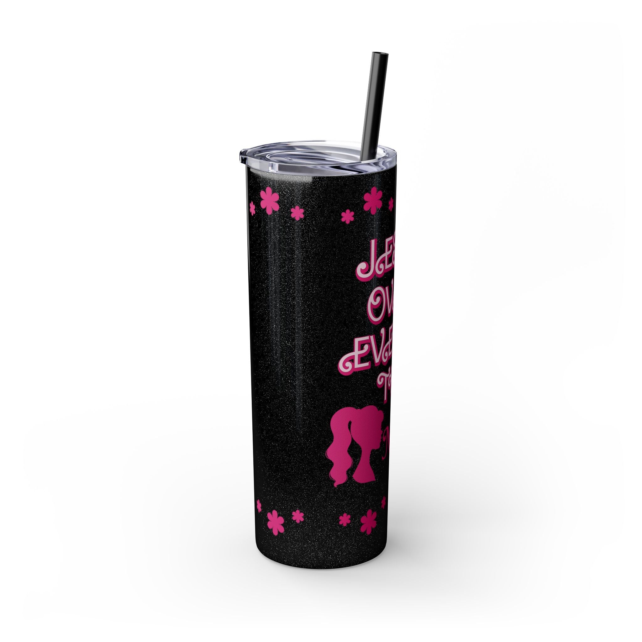 Jesus Over Everything Custom Skinny Tumbler with Straw, 20oz
