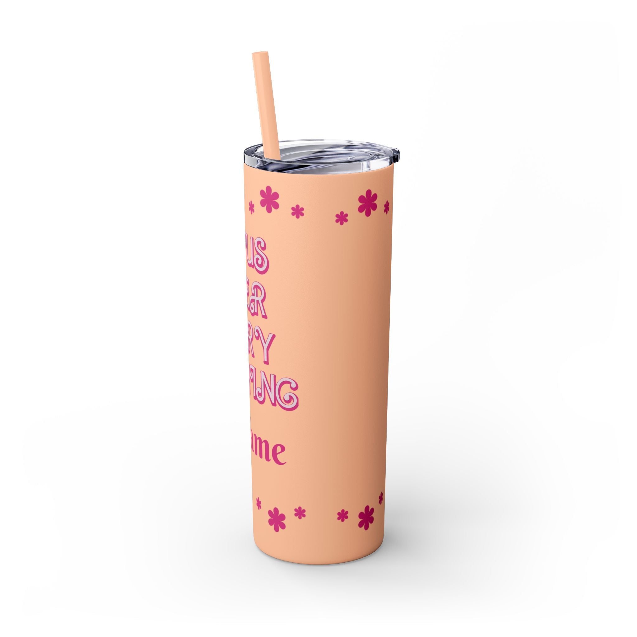Jesus Over Everything Custom Skinny Tumbler with Straw, 20oz
