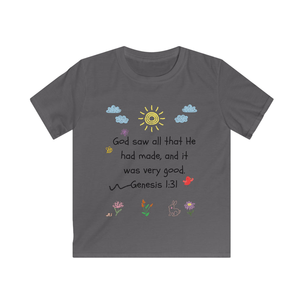 Genesis 1:31 Scripture Kids Tee | Bible Verse Christian Shirt