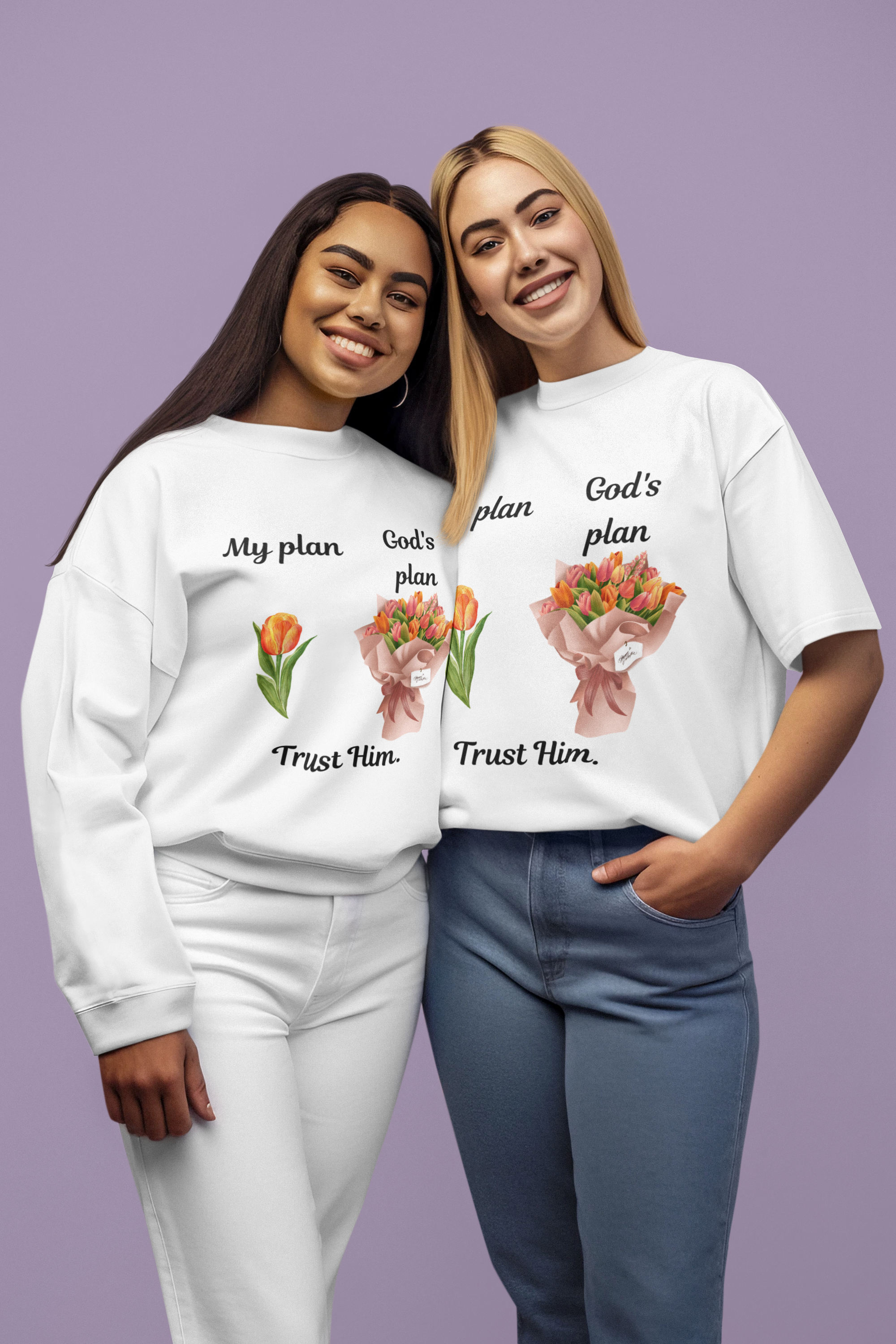 God's Plan Cotton Crew Tee | Inspirational Scripture Design