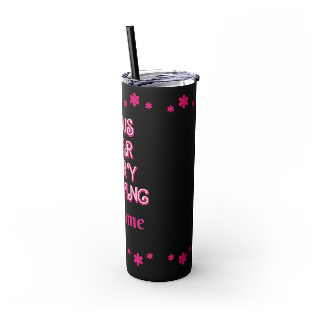 Jesus Over Everything  Skinny Tumbler with Straw, 20oz | Christian Faith Drinkware
