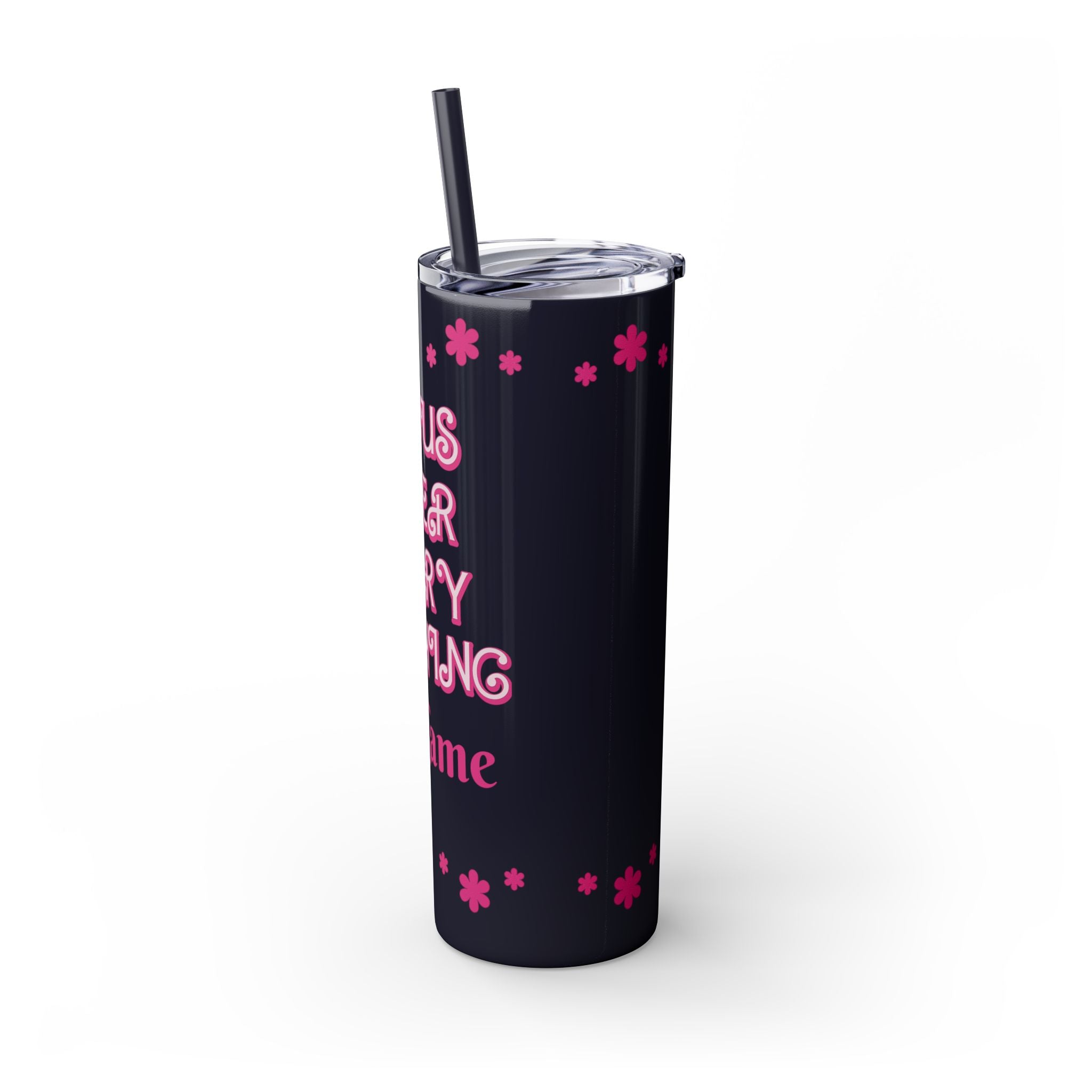 Jesus Over Everything  Skinny Tumbler with Straw, 20oz | Christian Faith Drinkware
