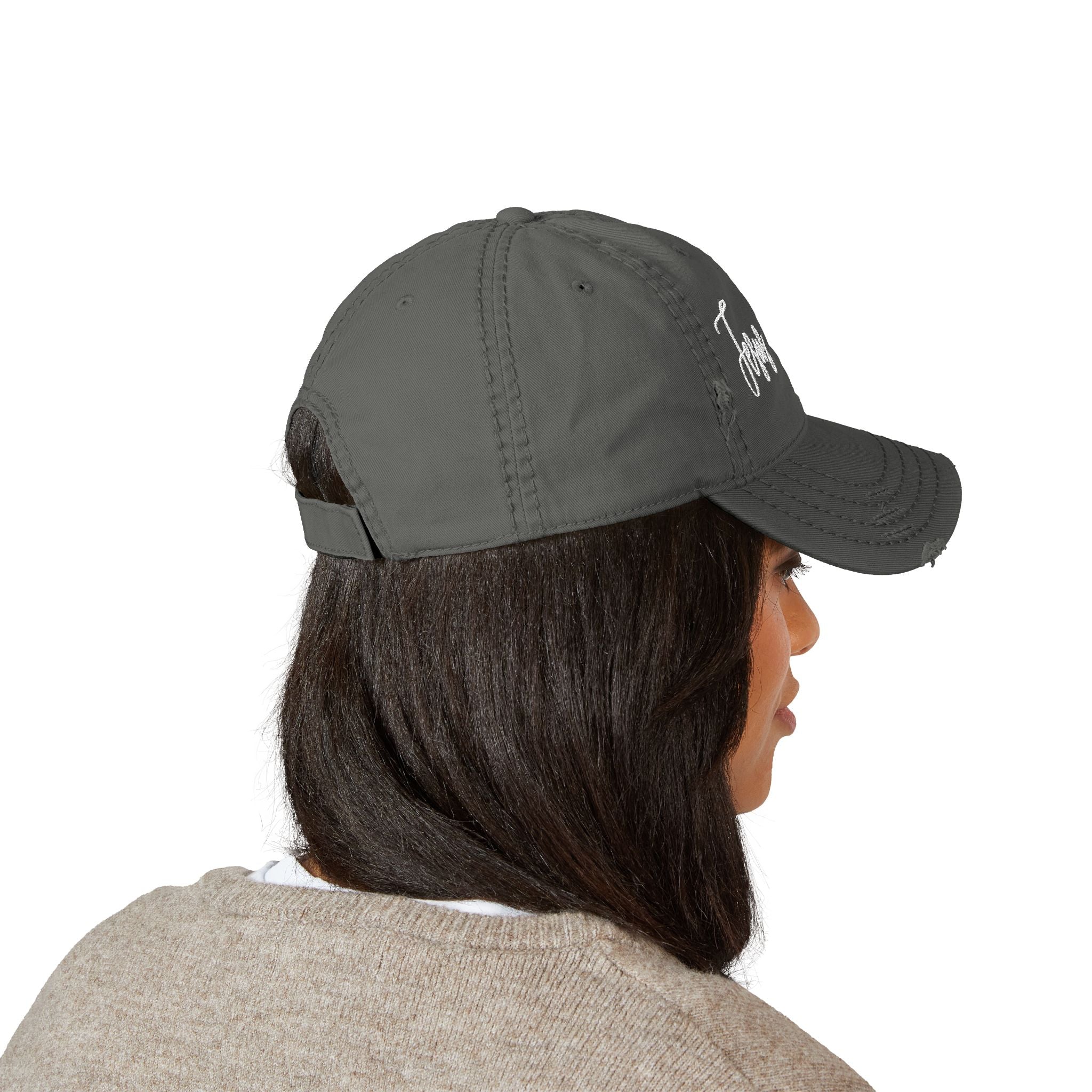 Jesus is King Distressed Dad Hat (Embroidery)