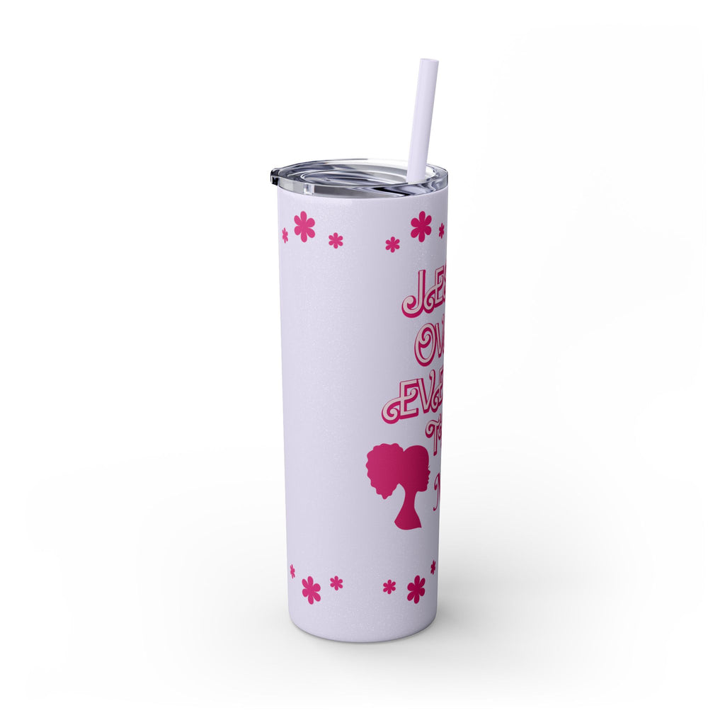 Jesus Over Everything  Skinny Tumbler with Straw, 20oz | Christian Faith Drinkware