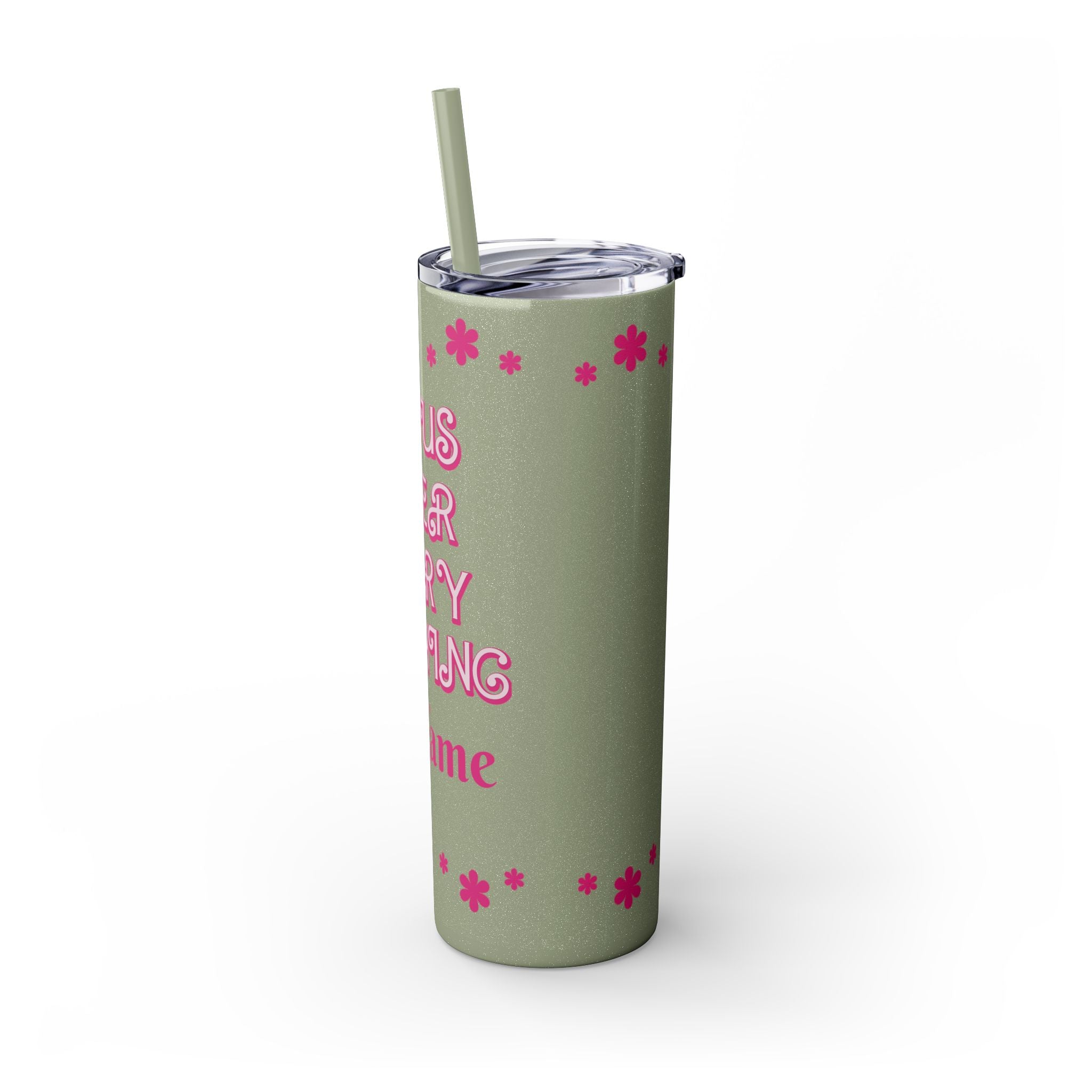 Jesus Over Everything  Skinny Tumbler with Straw, 20oz | Christian Faith Drinkware