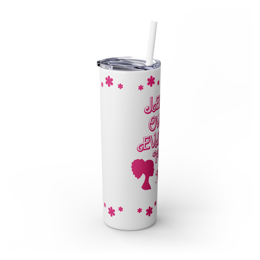 Jesus Over Everything  Skinny Tumbler with Straw, 20oz | Christian Faith Drinkware