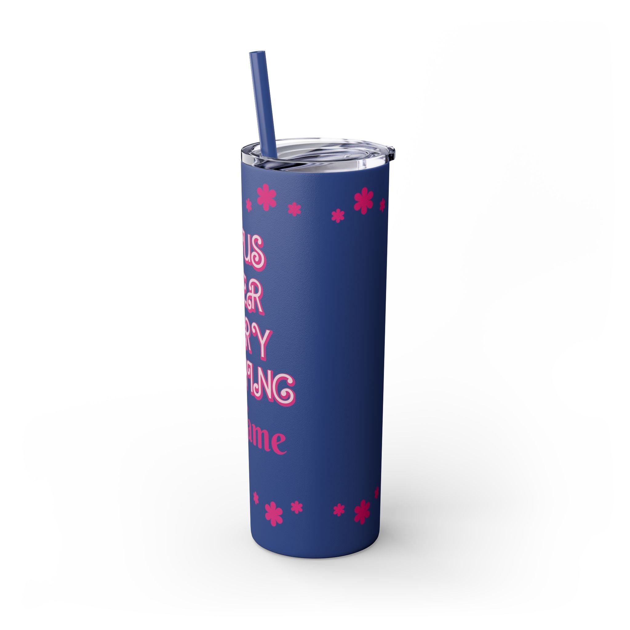 Jesus Over Everything  Skinny Tumbler with Straw, 20oz | Christian Faith Drinkware