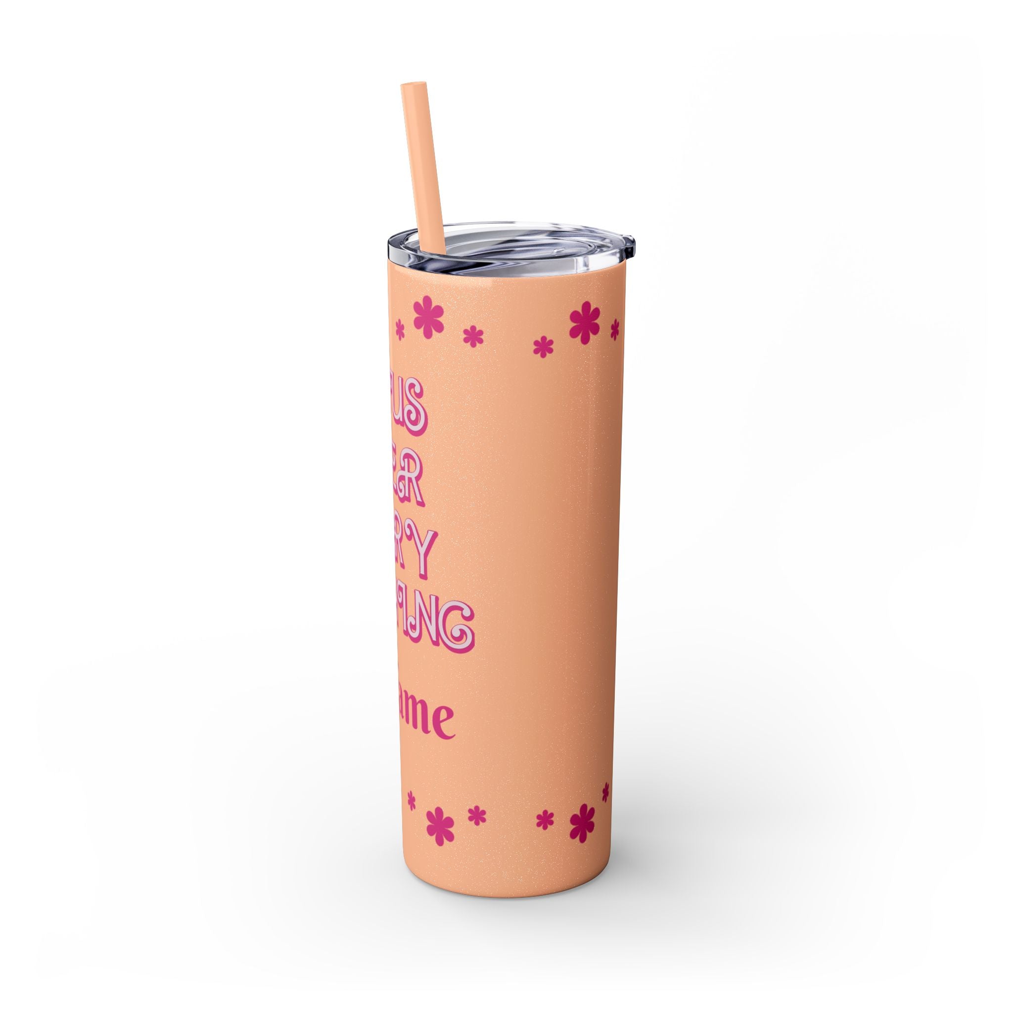 Jesus Over Everything Custom Skinny Tumbler with Straw, 20oz