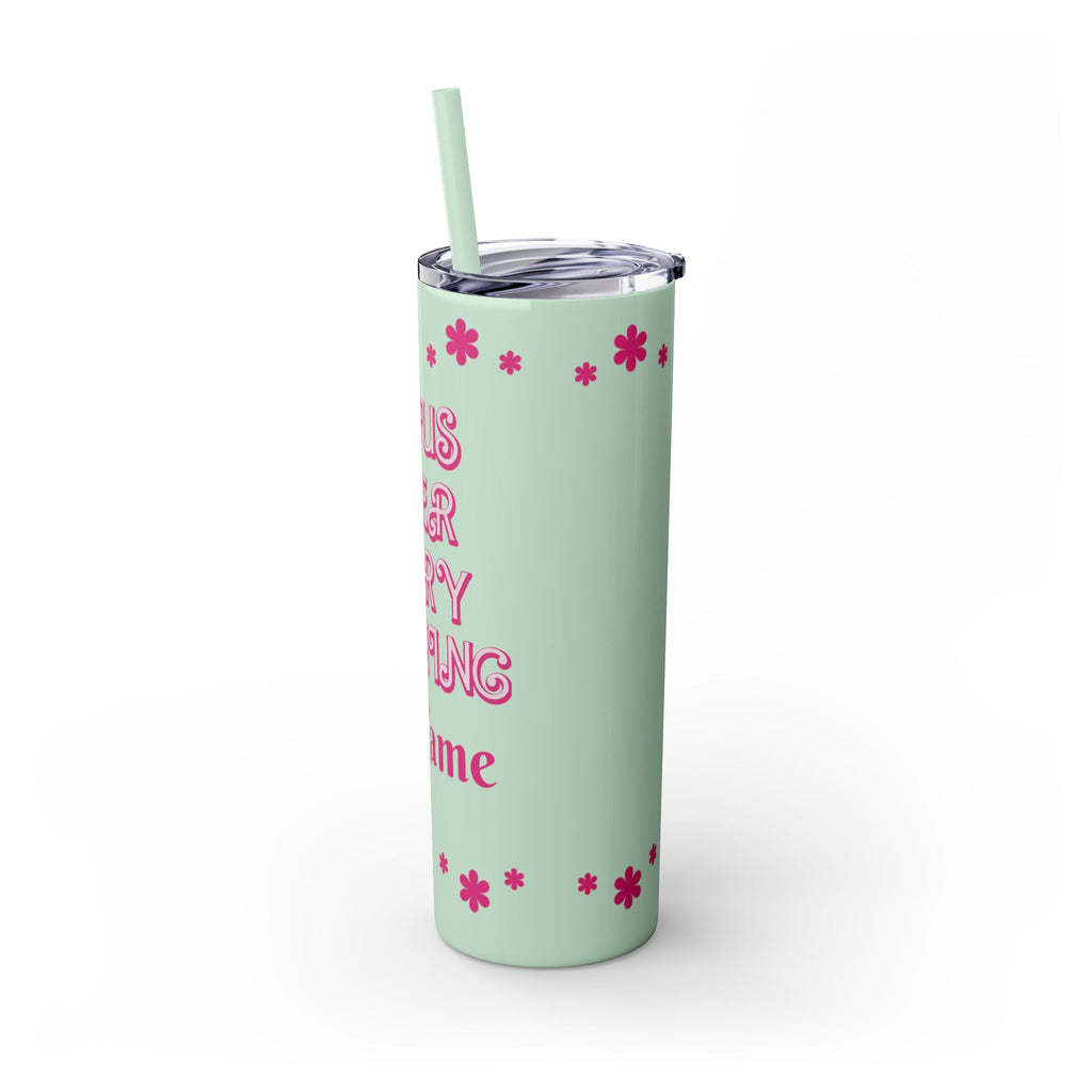 Jesus Over Everything  Skinny Tumbler with Straw, 20oz | Christian Faith Drinkware